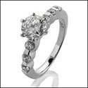 Engagement Round 1 Ct Center Channel Round Cubic Zirconia Cz Ring