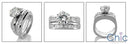 Matching Set Round 2 Ct Center Channel Princess Euro Cubic Zirconia Cz Ring
