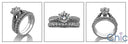 Matching Set 1 Ct Center ring Pave set Cubic Zirconia Cz Ring