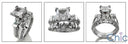 Matching Set 1.25 Princess Center Cubic Zirconia Cz Ring
