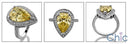 Anniversary 3.5 Pear Canary Cubic Zirconia Cz Ring