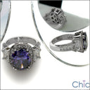 Estate 5 Ct Oval Amethyst Halo Cubic Zirconia Cz Ring
