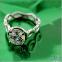 Solitaire 1.5 Round CZ Solitiare Eternity Symbol Shank Cubic Zirconia 14k White Gold Ring