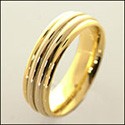 Mens Comfort Fit Two Tone Wedding Band