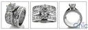 Matching Set 4.35 TCW Round Channel Double Cubic Zirconia Cz Ring