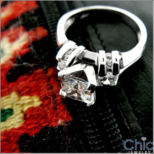 Engagement 1 Ct Princess V Prong Cubic Zirconia Cz Ring