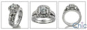 Engagement Ring Matching Band set Round .75 Center Halo 14K White Gold