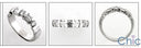 Wedding 2 Baguettes Ct 1 Round Stone Channel Set Cubic Zirconia CZ Band 