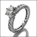 Engagement 1 Ct Round Center Stone Eternity Style Cubic Zirconia Cz Ring