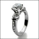 Engagement Euro Shank Round Stone Channel Cubic Zirconia Cz Ring