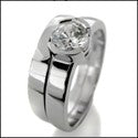 Matching Set Round 1 Ct Half Bezel Fitted Cubic Zirconia Cz Ring