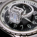 Engagement 2 Ct Step In Halo Cubic Zirconia Cz Ring