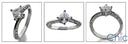 Engagement .40 Princess Center Pave Cubic Zirconia Cz Ring