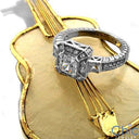 Estate Princess 0.75 Ct Engraved Cubic Zirconia Cz Ring