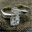 Matching Set 2.5 Radiant Cushion Center Channel Set Princess Cubic Zirconia Cz Ring
