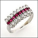 Fine Jewelry .40 TCW Ruby Ct Diamond Share Prong Cubic Zirconia Cz Ring