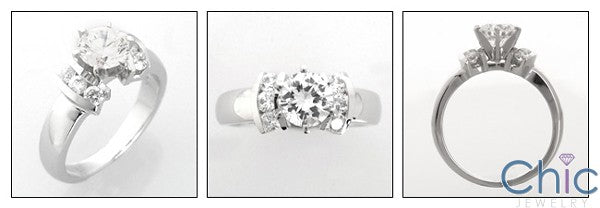 Engagement Round 1 Ct Tiffany Prongs Cubic Zirconia Cz Ring