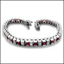 Princess Ruby Ct Diamond Channel Cubic Zirconia CZ Bracelet