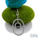Cubic Zirconia Cz Oval Halo Pave Set Pendant