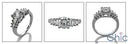 Engagement 1.25 Round Baguette Prongs Cubic Zirconia Cz Ring