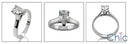 Solitaire .75 Pear Single Stone Cubic Zirconia 14K White Gold Ring