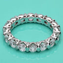 Round Cubic Zirconia Channel Eternity Wedding Band