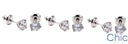 Round 1 Ct Martini 3 Prong Cubic Zirconia CZ Earrings