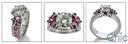 Engagement 1.5 Round Center Ruby Princess Cubic Zirconia Cz Ring