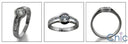 Engagement Round .50 Ct Baguettes Low Set Cubic Zirconia Cz Ring