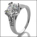 Engagement 1.25 Round Center split Cubic Zirconia Cz Ring