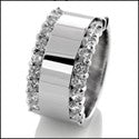 Wedding 11mm Wide Share Prong Round Cubic Zirconia CZ Band 