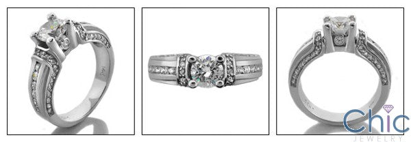 Engagement Round 0.75 Channel small round Cubic Zirconia Cz Ring