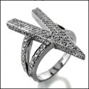 Fine Jewelry V Shaped Pave Cubic Zirconia Cz Ring
