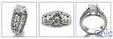 Engagement 1.5 Ct Round Center Princess Channel Pave Cubic Zirconia Cz Ring