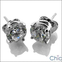 1.5 Round Basket Cubic Zirconia CZ Earrings
