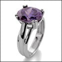 Solitaire Oval 4 Ct Amethyst Stone Cubic Zirconia Cz Ring