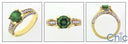 Estate 1.5 Emerald Round Yellow Gold Cubic Zirconia Cz Ring