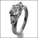 3 Stone 0.75 Royal Asscher Triangle Cubic Zirconia Cz Ring