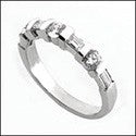 Wedding 1.6 TCW Baguette Ct Round Channel Set Stone Cubic Zirconia CZ Band 