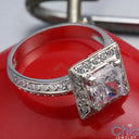Estate 1.25 Princess Pave Halo Cubic Zirconia Cz Ring