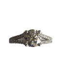 1.5 Carat Highest Quality Round Cubic Zirconia split shank with pave Engagement ring