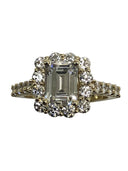 Highest Quality Cubic Zirconia 1.5 carat Emerald Cut 14 K Engagement ring