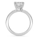 1.5 Carat Princess Cubic Zirconia Engagement Ring Pave 14K White Gold