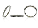 Narrow wedding band with round cubic zirconia stones 14k white gold