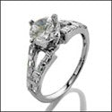 Engagement 1 Ct Round 4 Prong Cubic Zirconia Cz Ring