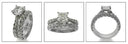 Matching Engagement Ring Set Cubic Zirconia Princess 1 Carat Center 14K White Gold