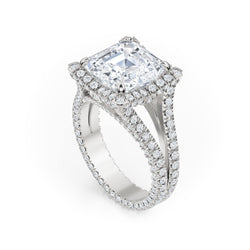 Asscher Cut Engagement ring with Split Shank 14K W CHICASHOTASSCHER -  LA Chic Jewelry Inc
