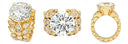 Round Brilliant CZ And Pear Shape Engagement Ring