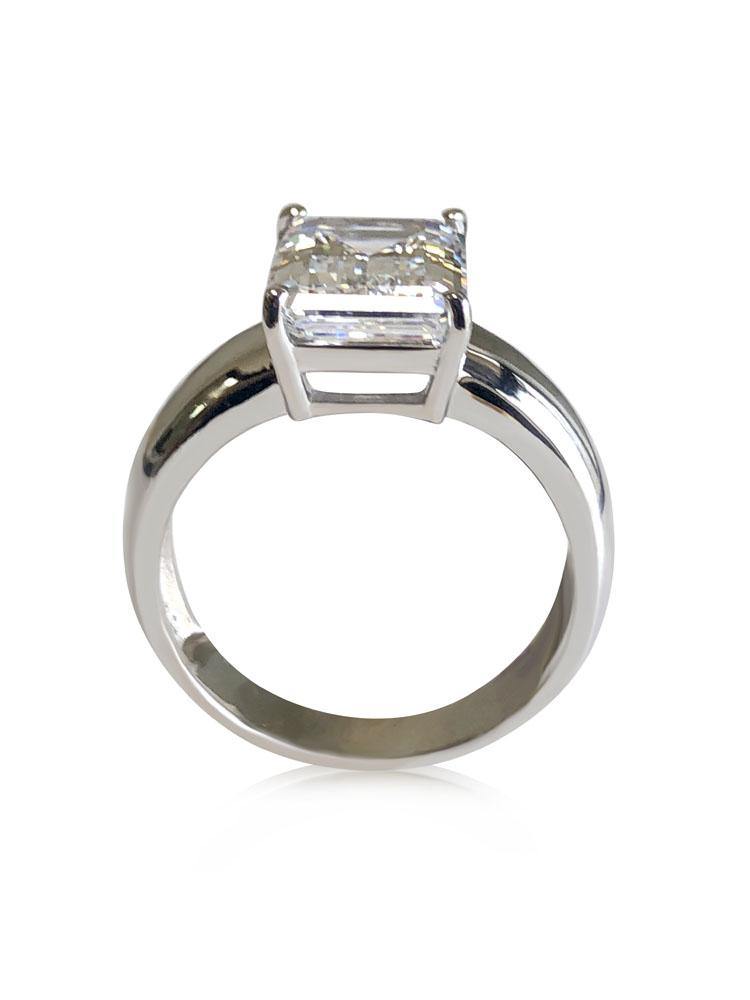Shop 4 Ct Cubic Zirconia Solitaire Ring in 14K White Gold