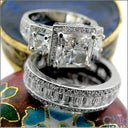 Matching Set 2.5 Princess Center 5 Ct Cubic Zirconia Cz Ring